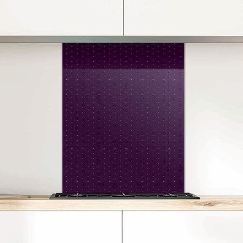 Polka Dot Glass Splashback, Aubergine