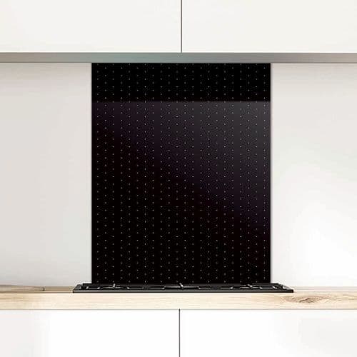 Polka Dot Glass Splashback, Carbon