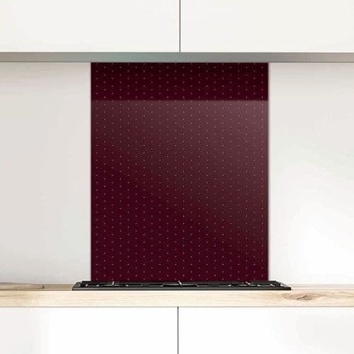 Polka Dot Glass Splashback, Claret