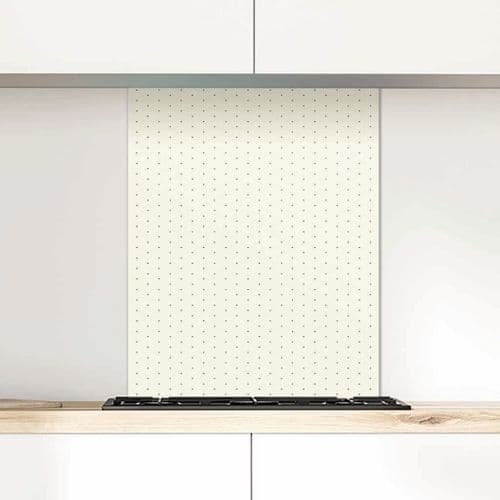 Polka Dot Glass Splashback, Ivory