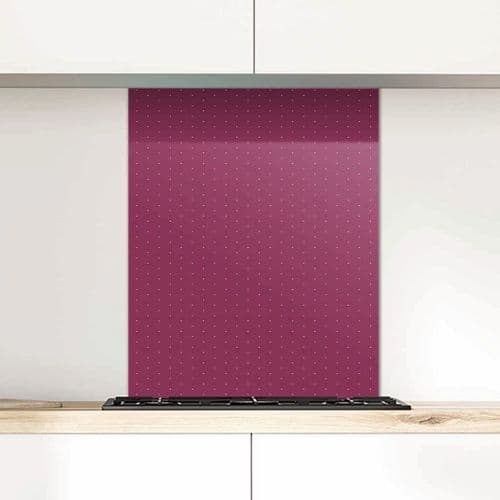Polka Dot Glass Splashback, Mulberry