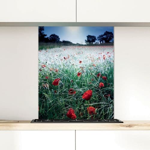 Poppies, Midsummer Dawn - Glass Splashback