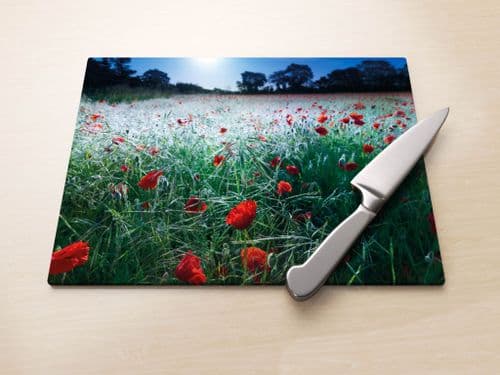 Poppies, Midsummer Dawn - Glass Worktop Saver