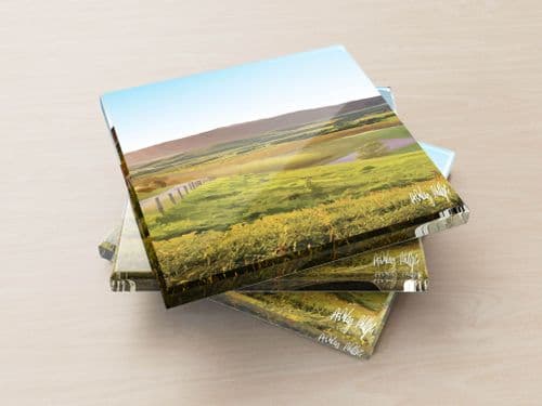 Rolling Hills Blue - Glass Coasters