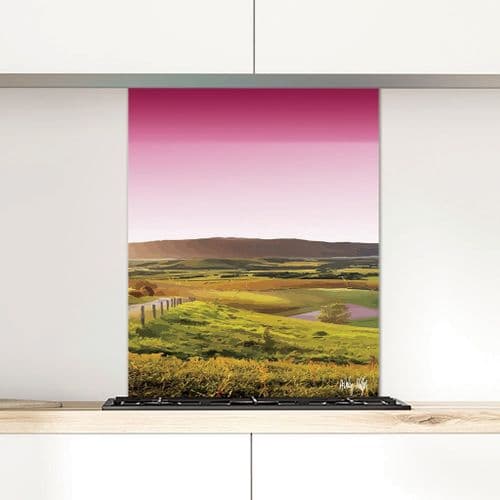 Rolling Hills Pink - Glass Splashback