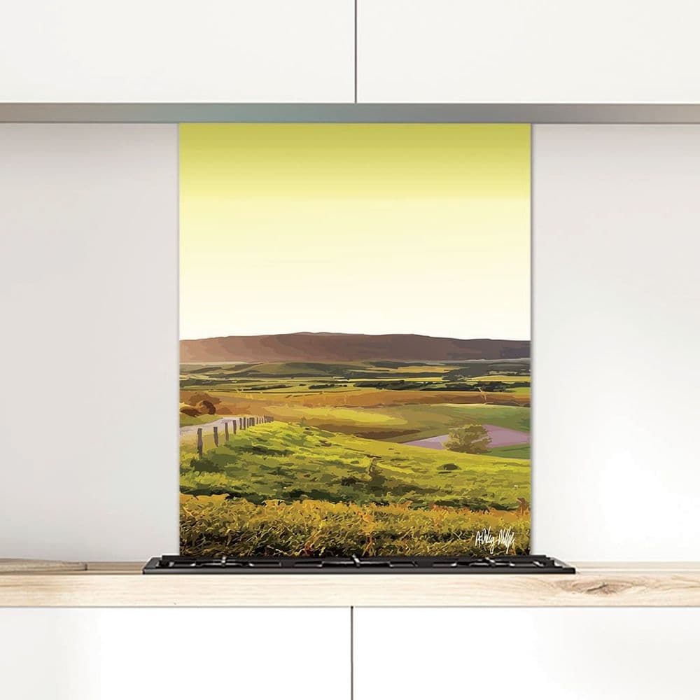Rolling Hills Yellow - Glass Splashback