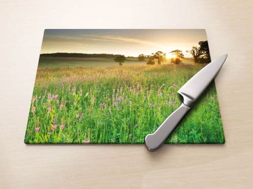 Sainfoin Wildflowers - Glass Worktop Saver