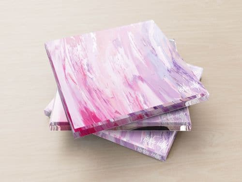 Sonic Wave Pink - Glass Coasters