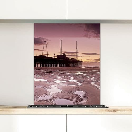 South Pier, Blackpool Beach - Glass Splashback