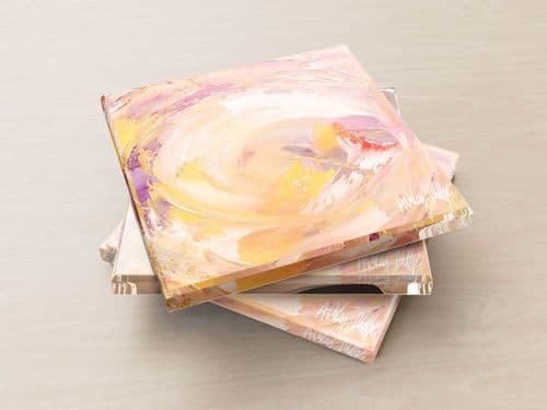 Vortex Pink - Glass Coasters