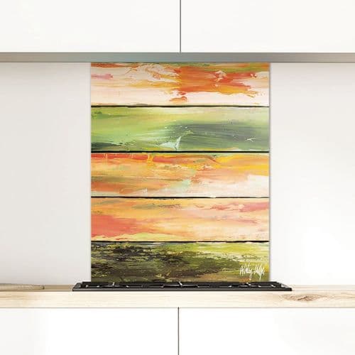 Weathered Paint Green - Glass Splashback