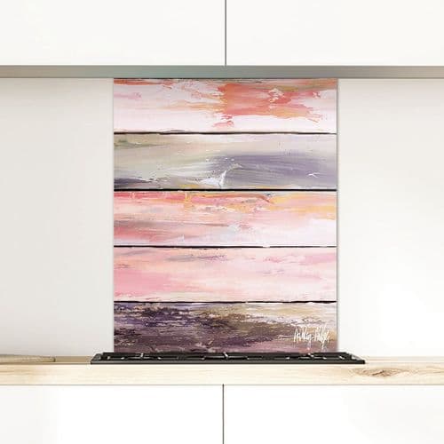 Weathered Paint Pink - Glass Splashback