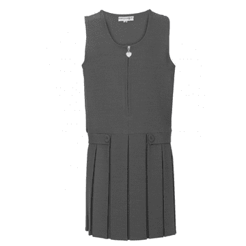 Girls Two Button/Flap Pinafore in Grey