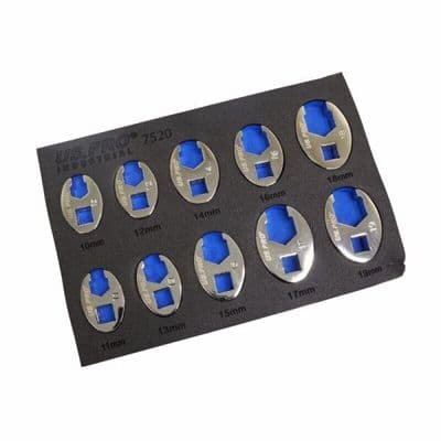 10pc Crow Foot Spanner Set Metric 10mm/19mm US PRO INDUSTRIAL 7520
