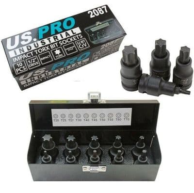 10pc  Impact Torx Bit Socket Set 1/2