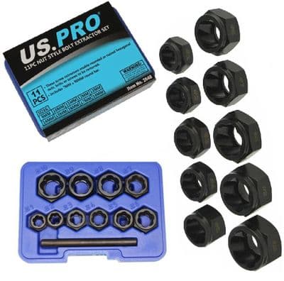11pc Bolt Extractor Set Nut Style US PRO 2648