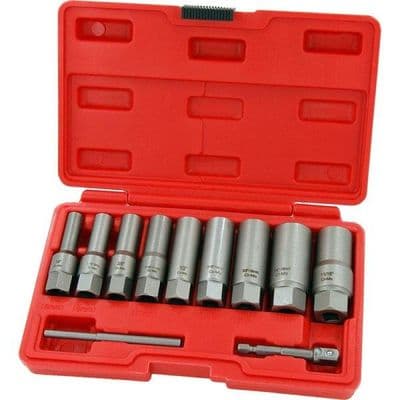 11pc Deep Twist Socket Set 6/19mm Damaged Nut & Bolt Extractor 3/8