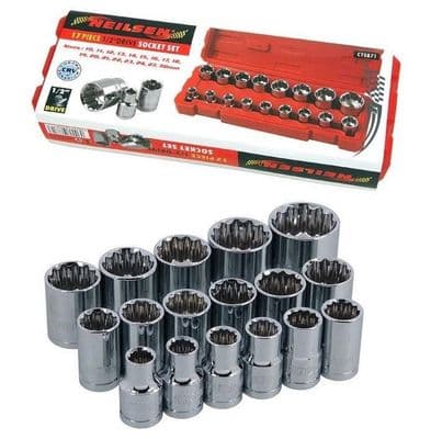 17pc  Metric Socket Set 1/2