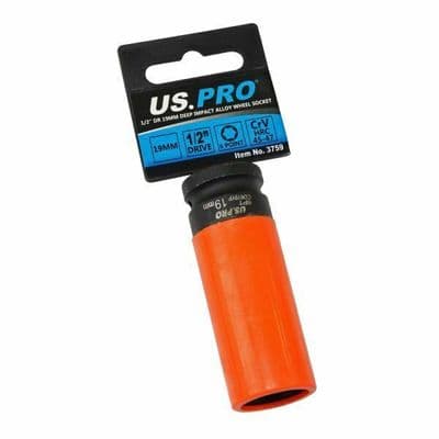 19mm Alloy Wheel Nut Deep Impact Socket 1/2