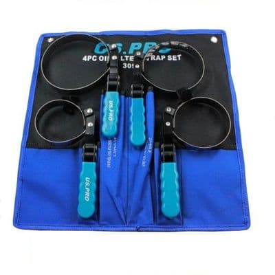 4pc Oil Filter Wrench Strap Set US PRO Tools 3099