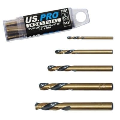 5p HSS Left Hand Drill Bit Set 3.2mm/7.8mm US PRO INDUSTRIAL 7081