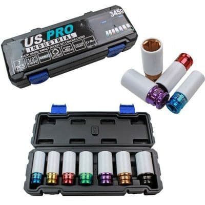 7pc Alloy Wheel Nut Socket Set 1/2