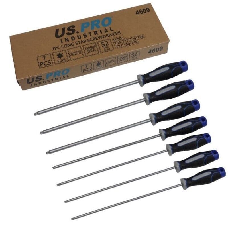7pc Long Reach Torx Screwdriver Set US PRO INDUSTRIAL 4609