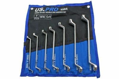 7pc Metric Offset Ring Spanner Set 6mm to 19mm US PRO 2984