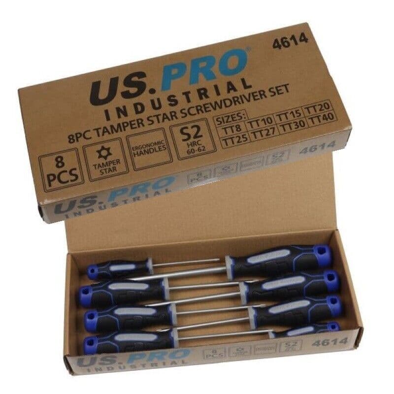 8pc Tamper Proof Torx Screwdriver Set US PRO INDUSTRIAL 4614