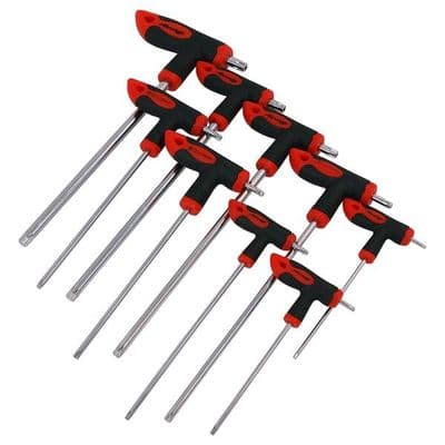 9pc Long T Handle Torx Key Set T10 to T50 Neilsen CT1223