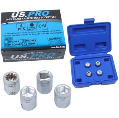HGV Brake Caliper Socket Set SAF NFZ Knorr 8/10mm Hex 8mm Square 11 Point