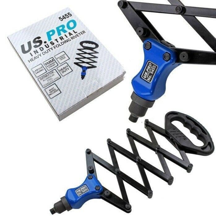 Lazy Tong Folding Riveter For Alloy And Steel Rivets US PRO INDUSTRIAL 5455
