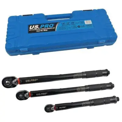 US PRO 3pc Calibrated Torque Wrench Set 2Nm/230Nm Range 1/4