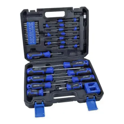 US PRO 43pc Mixed Screwdriver Set in Tool Case Slotted Pozi Philps Torx Hex