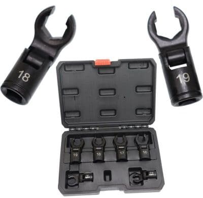 US PRO 6pc Flexible Crow Foot Spanner Set 12mm-19mm Open End Wrench