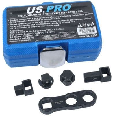 US PRO Auxiliary Drive Belt Tensioner Tool Set For FORD/PSA 1.4 1.6 1.8 2.0 2.2