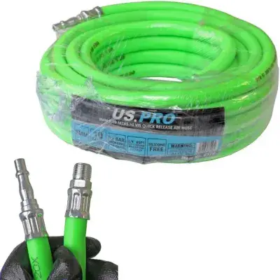 US PRO Compressed Air Line Hose 10M Hi Vis 1/4