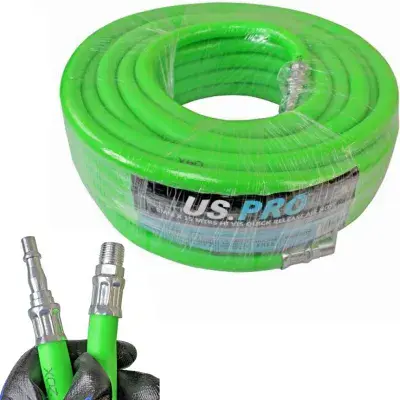 US PRO Compressed Air Line Hose 15M Hi Vis 1/4