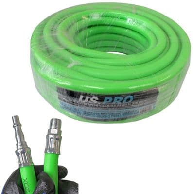 US PRO Compressed Air Line Hose 20M Hi Vis 1/4