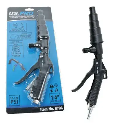 US PRO Coolant System Flush Gun Air Powered Radiator Blockage Removal Tool