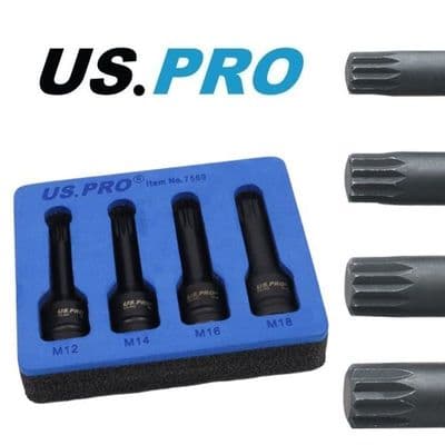 VW / AUDI Spline Bit Impact Socket Set M12 M14 M16 M18 In EVA Foam