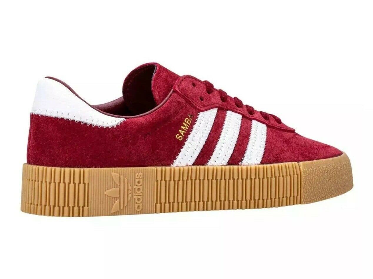 Samba Rose Trainers Shoes Burgundy Red 