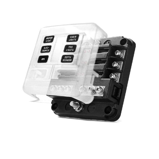 12V Blade LED Fuse Box - Premium 6 Way