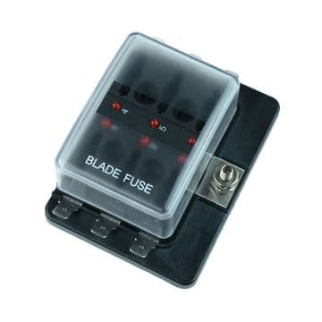 12V Blade LED Fuse Box - Standard 6 Way