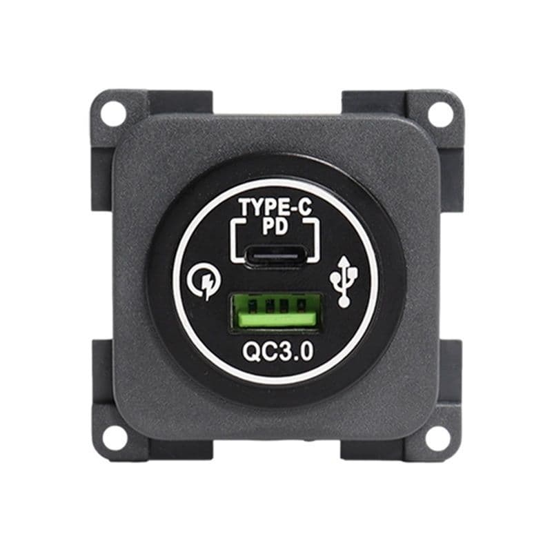 CBE 12V/24V Dual USB Charger Socket – Gun Metal Grey For Campervan, Motorhome, Caravan, Boat