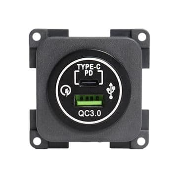 CBE 12V 3A USB-C + 3A USB-A Charger Socket