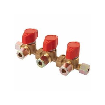 Gas Manifold 8mm - 3 Way