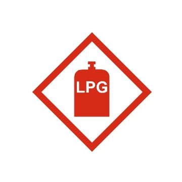 LPG Gas Warning Sticker - Self Adhesive