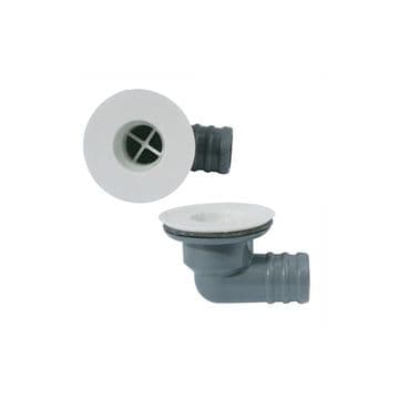 White Washroom Angled Sink Waste 19mm Outlet