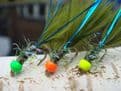 Martyn's Deadly Dark Olive Blue Flash  Hot Headed Micro Damsel Set